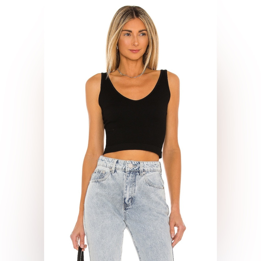 Free People Intimately Solid Rib Black Brami Bra … - image 1